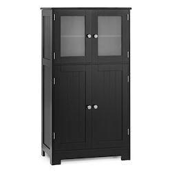 Costway Badezimmerschrank 109x58x30cm Schwarz JV11928DK