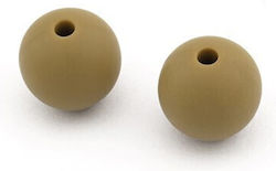 Silicone Bead 12mm Brown Pack of 15 Pieces