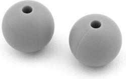 Silicone Bead 12mm Grey Pack of 15 Pieces