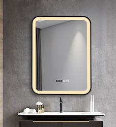Καθρεφτης Μπανιου Led Αφης Mirrorlux Elora S-4657b Ορθογωνιος 800χ600mm Μαυρος