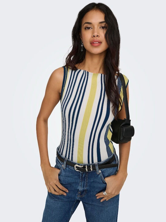 Only Life Damen Bluse Ärmellos Weiß