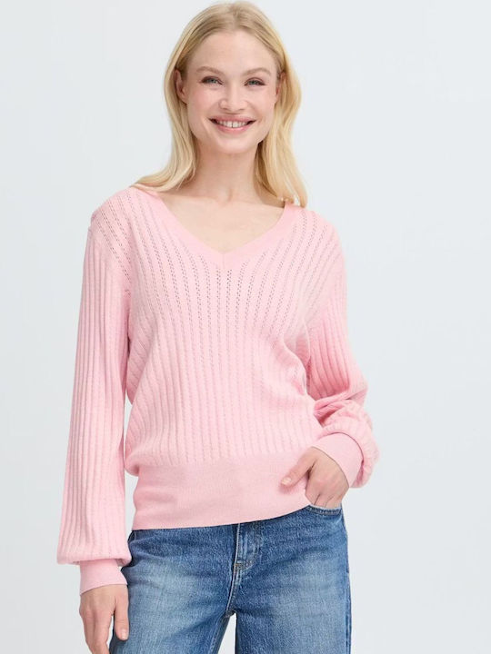 Women's Long Sleeve Pink Sweater