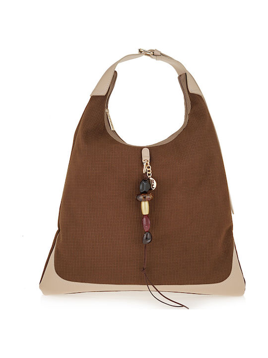FRNC Knitted Women's Shoulder Bag Brown