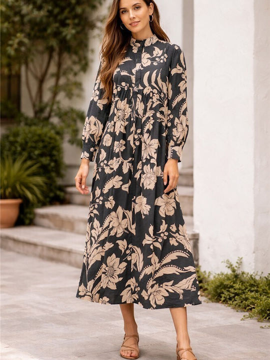 Midi Hemdkleid Schwarz