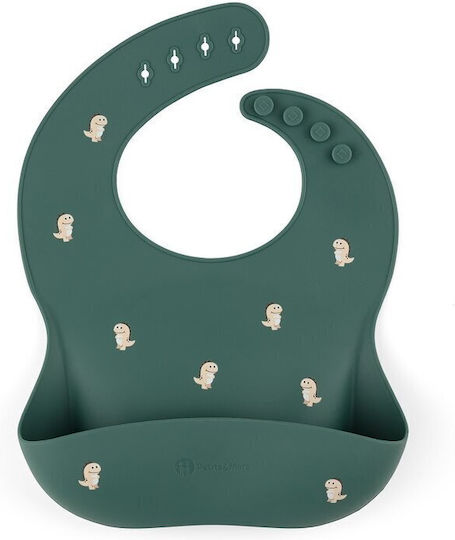 Petite & Mars Babici Pentru Bebeluşi Din Silicon Cu Buzunar Verde Pentru 6 Luni+