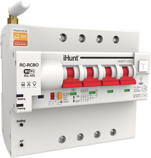 iHunt Vierpoliger Elektrische Schaltpaneel-Druckknopfschalter WiFi 400V 16A