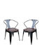 Scaun De Exterior Metalic Retro Negru 2 Bucăți 56x51x80 Cm
