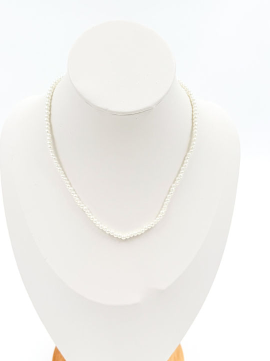 Irene Vilou Κολιέ από Ατσάλι με Πέρλες