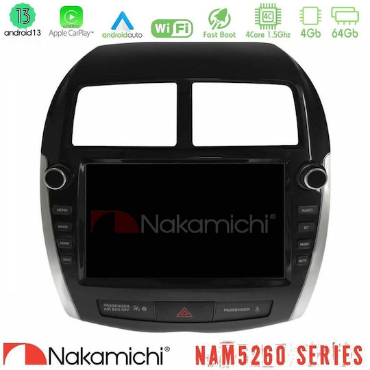 Nakamichi Ηχοσύστημα Αυτοκινήτου για Mitsubishi Asx 2013-2018 (Bluetooth/USB/AUX/WiFi/GPS/Apple-Carplay/Android-Auto) με Οθόνη Αφής 9"
