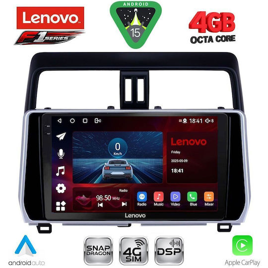 Lenovo Ηχοσύστημα Αυτοκινήτου για Toyota Land Cruiser 2019-2023 (Bluetooth/USB/WiFi/GPS/Apple-Carplay/Android-Auto) με Οθόνη Αφής 10"