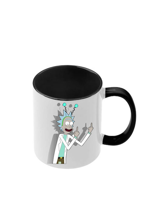 Κούπα Rick Morty Μαύρη Λαβή Εσωτερικό