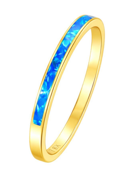 Xryseio Women's Spinner Ring with Stones Silver Gold Plated