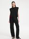 Pantaloni Dama Tesatura Cu Cauciuc Negru