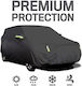 Roza Waterproof Car Cover L 480x175x120cm Reflective Strips & UV Protection Outdoor Car Cover Fastened with Rubber Black