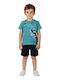 Kids Set with Shorts Summer 2 Pieces Turquoise