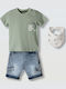 Kids Set with Shorts Summer 2 Pieces Olive-Jean