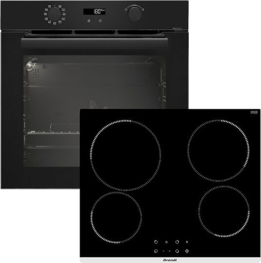 Aufsatzbackofen mit Kochfeldern 73lt mit Keramikkochfeldern P56cm Schwarz