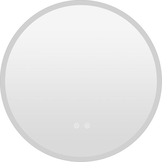 Costway Кръгло Огледало За Баня LED Touch 70x70cm Сребристо