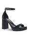 Damen Sandalen Schwarz Leder