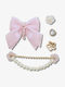 Crocs Jibbitz Charms Gorgeous Pearls Ροζ 5τμχ