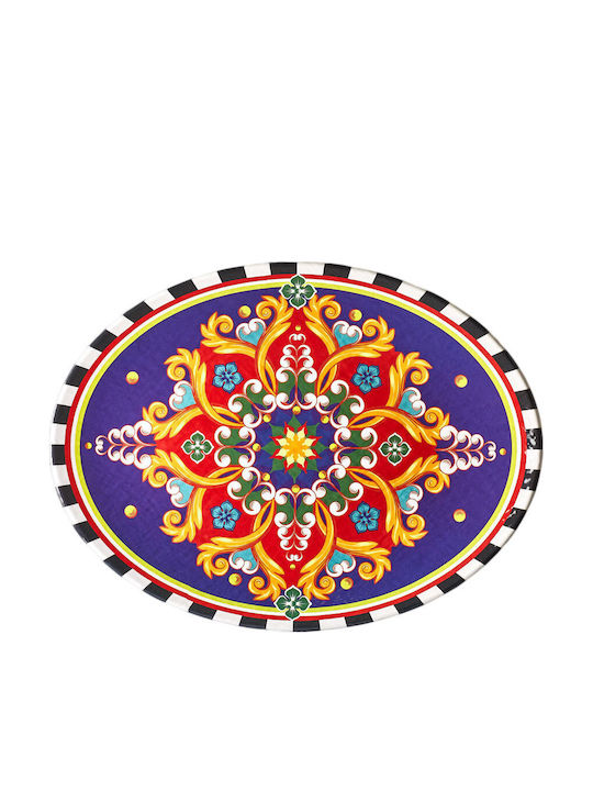 Raki Cordoba Platou De Servire Oval Din Melamină Multicolor 49x36cm