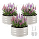 Vevor Flower Bed for Garden Fencing Made of Metal 60x60x30cm 3 Pieces Beige