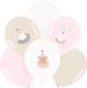 Set Of 6 Baby Shower Little Mice Pink Latex Balloons