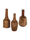 Decorative Vases Wooden Set 3 Pieces