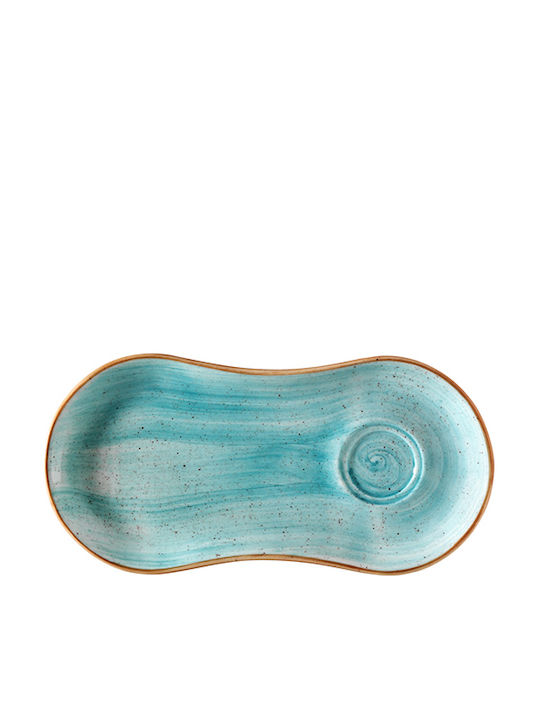 Bonna Aqua Platou De Servire Din Porțelan Albastru 25x12cm