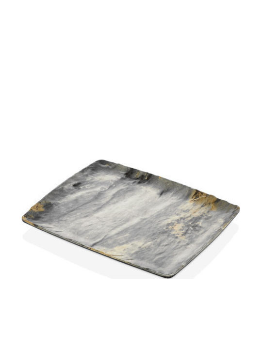 Raki Polari Piatelă De Servire Din Melamină Gri 32.5x26.5cm