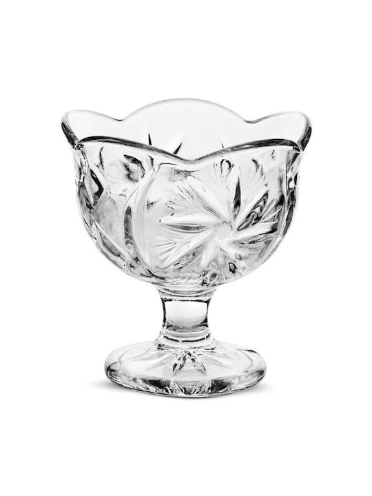 Hermia Serving Bowls Ice Cream Round Glass Transparent Diameter 9.5cm 6 Pieces