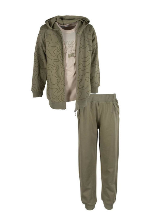 Nek Kids Wear Παιδικό Σετ Φόρμας Χακί 3τμχ