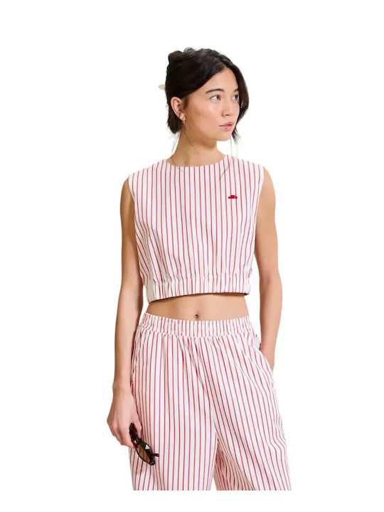 Ellesse Resort Stripe Sarzana White Blouse