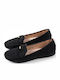 Leather Women's Loafers In Black Color
