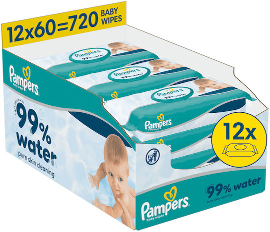 99% Water Μωρομάντηλα, χωρίς Οινόπνευμα & Parabens 12x60τμχ