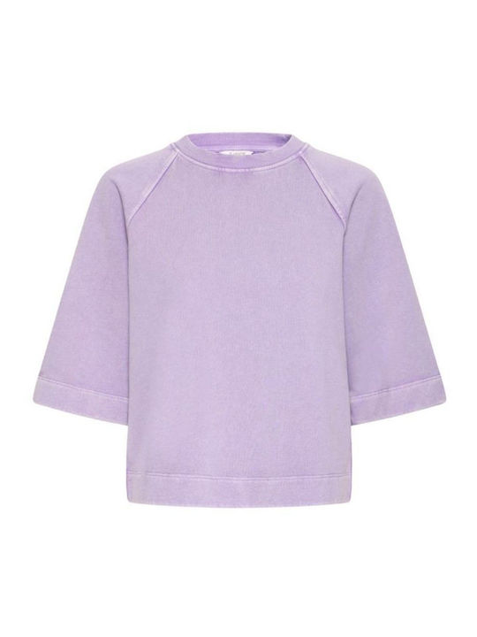 Women's Crop Top Short Sleeve Lilac