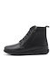 Leder Damen Stiefeletten Schwarz