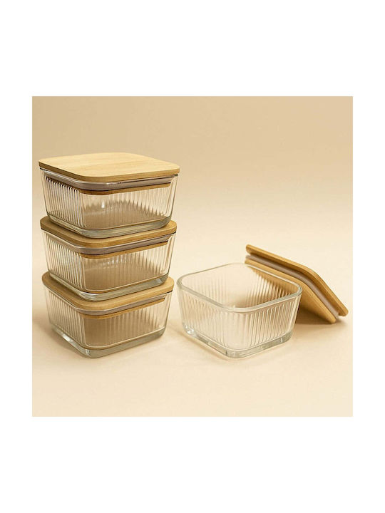 Hermia Set 4 Stück Allgemeine Verwendung Glas Vasen mit Deckel Weiß 300ml 4 Stück
