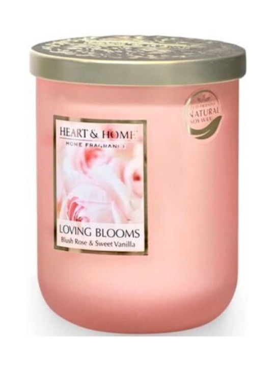 Heart & Home Aromatisches Soja-Kerze im Gefäß mit Rosen-Parfüm 320gr