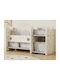 Wooden Floor Bookcase White 114x36.5x63cm