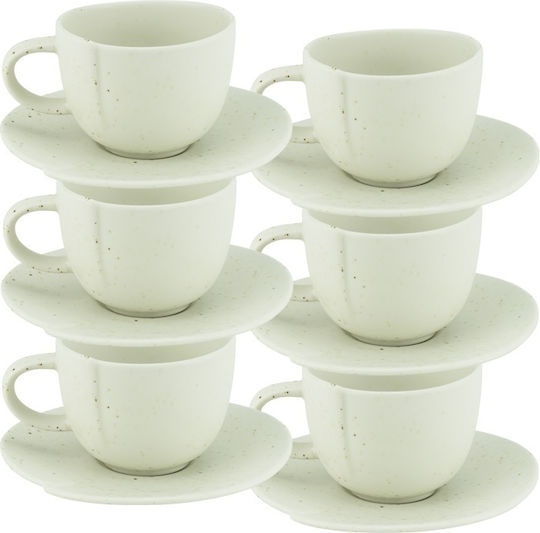 Raki Σετ Φλιτζάνια Cappuccino από Πορσελάνη Λευκά 210ml 6τμχ
