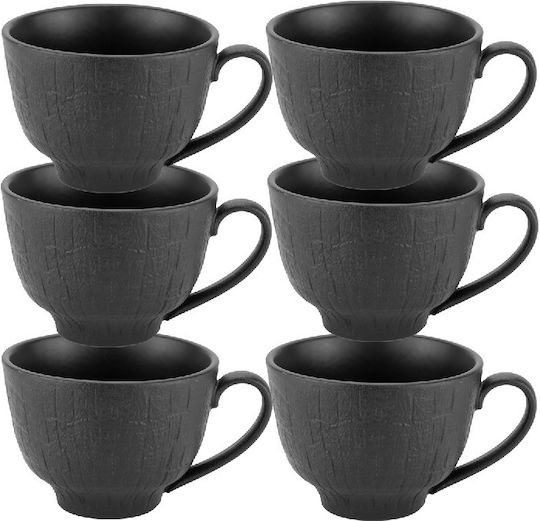 Raki Willow Set Tea Cups Made Of Porcelain Black 250ml 6 Pieces