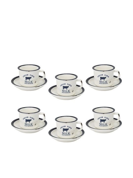 Raki Happy Set Cesti De Ceai Din Porțelan Alb 200ml 12 Bucăți