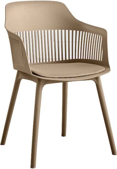 Scaun De Exterior Din Plastic Arpa Mocca Set 4 Buc 58x54.4x77cm