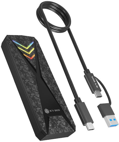 Icy Box Case for M.2 SATA III NVME Hard Drive with Type-C Connection
