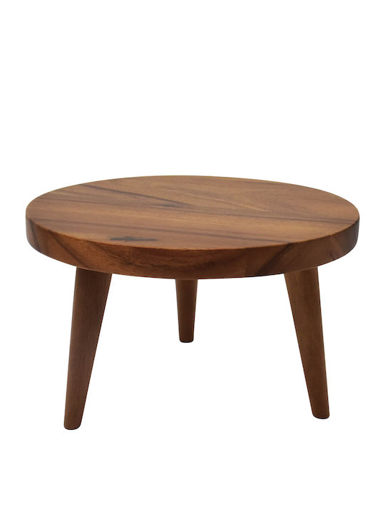 Raki Alas Suport Pentru Prăjituri Din Lemn Cu Picior Maro 25x25x15.3cm