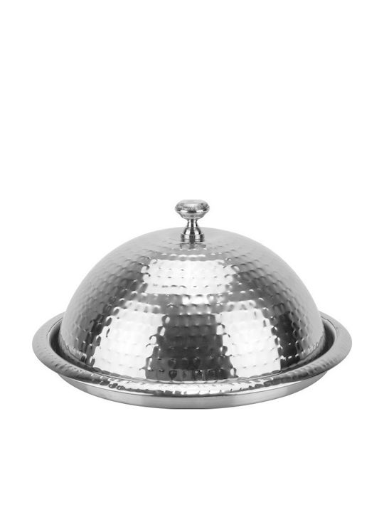 Raki Dome Suport Pentru Prăjituri Inoxidabil cu Capac Gri 40x40cm