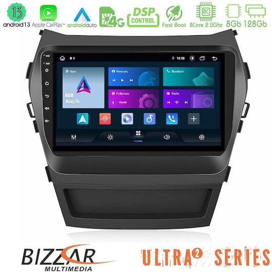 Bizzar Auto-Audiosystem für Hyundai iX45 2012-2017 mit Touchscreen 9" Bluetooth USB Wi-Fi GPS Apple CarPlay Android Auto