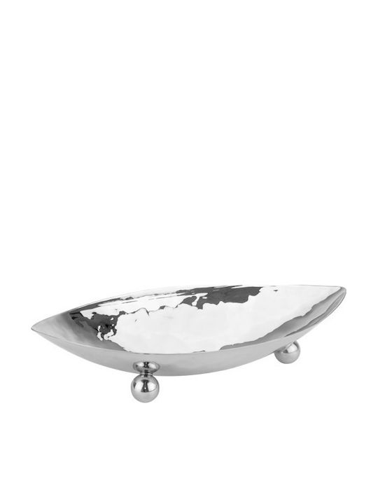 Raki Servierplatte Oval Metallisch Grau 38x19x8cm