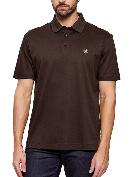 Boss Polo Short Sleeve Blouse Dark Brown